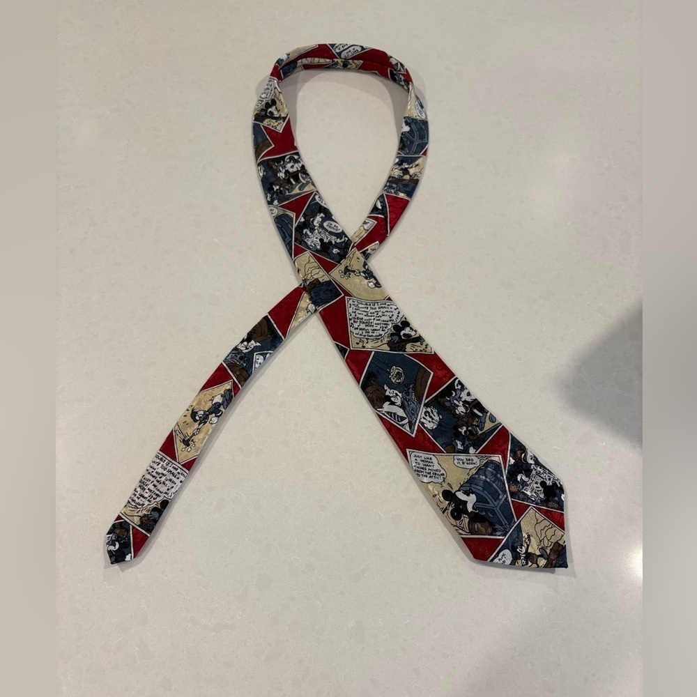 Vintage Mickey Mouse Tie Comic Strip Necktie